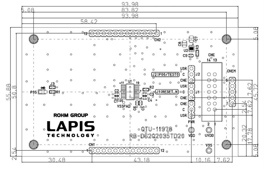Technische Zeichnung - ROHM Semiconductor RB-D62Q2035TD20 Referenzboard